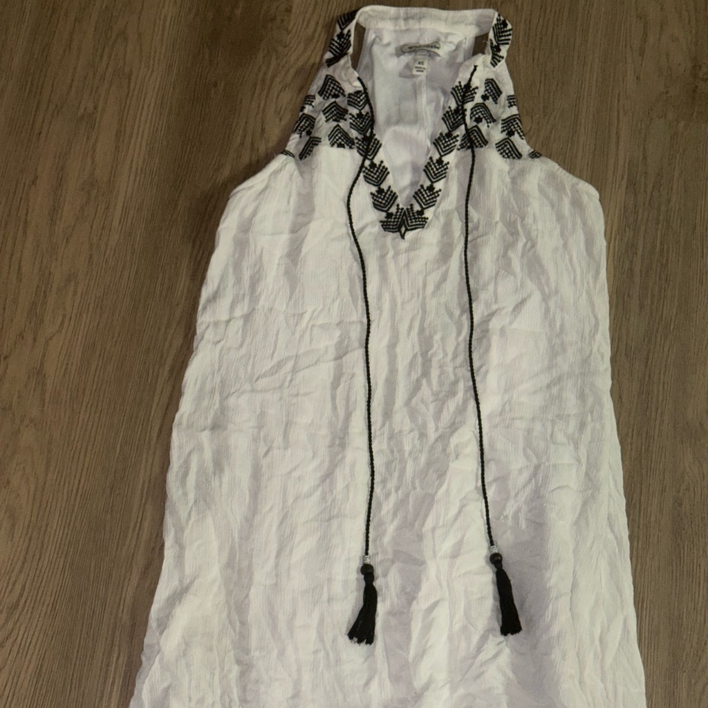 Speechless White Dress With Black Patterns